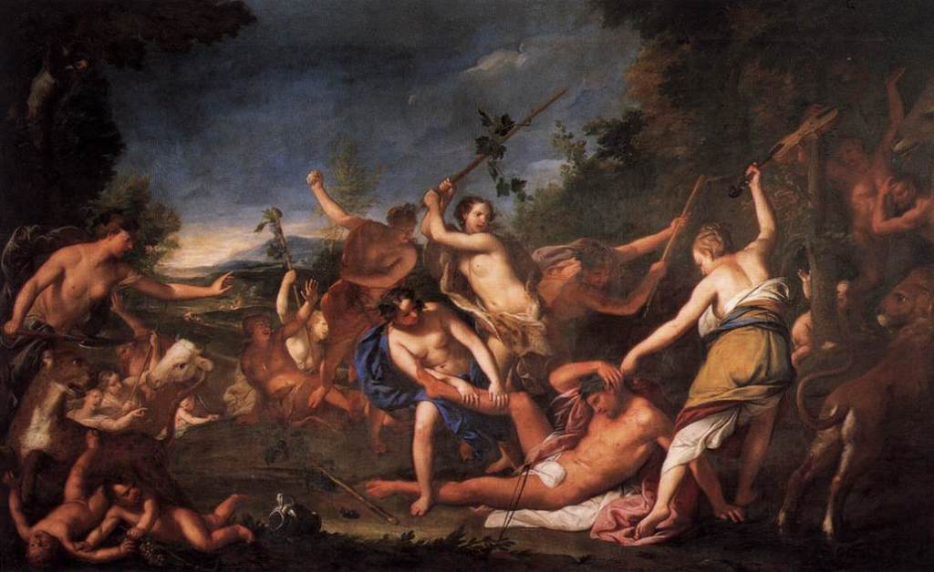 Lazzarini's painting of Bacchantes dismembering Orpheus